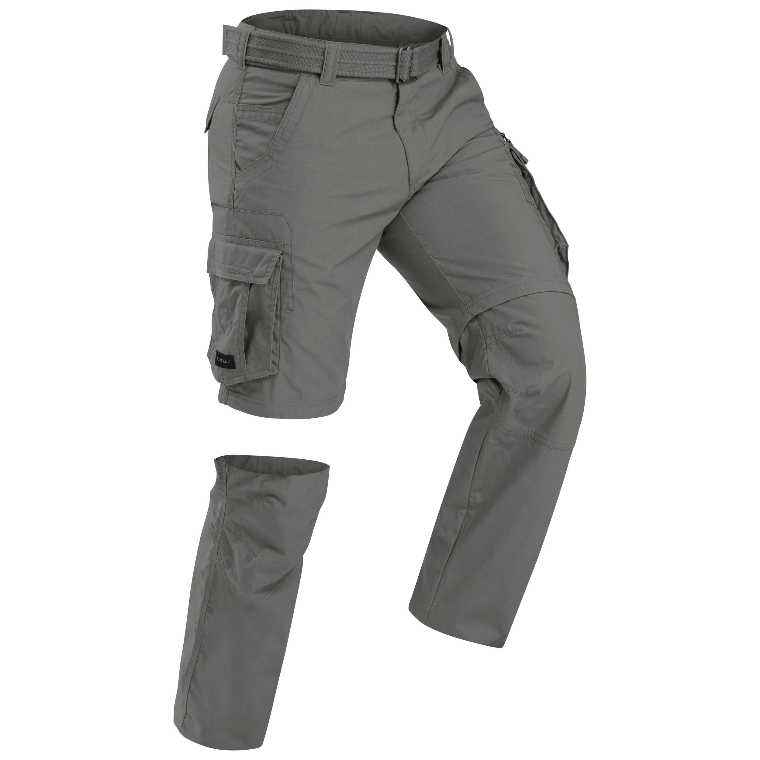 Men's Travel Trekking Zip-Off Cargo Trousers - Travel 100 Zip-Off - khaki -  StoresRadar